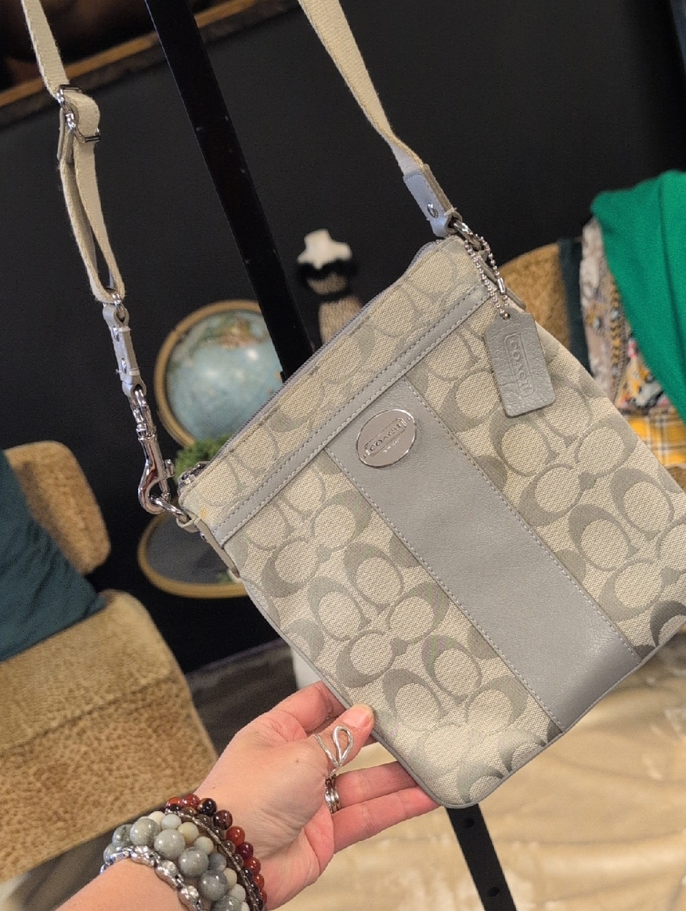 Coach Gray Signature Crossbody Bag